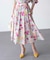 ピオニーシフォンプリント フレアスカート