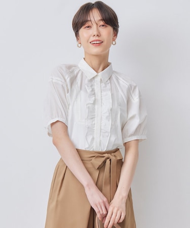 【WEB限定】ナチュラルローン フリルブラウス