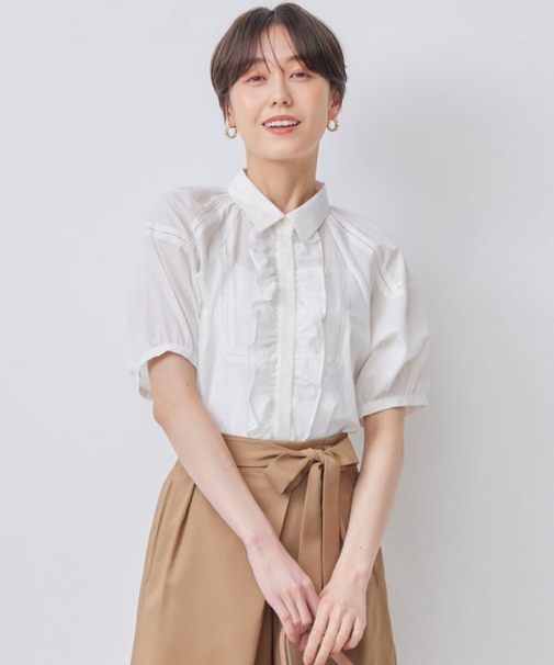 【WEB限定】ナチュラルローン フリルブラウス