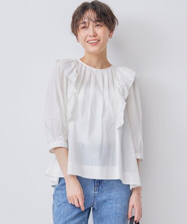 【WEB限定】ナチュラルローン ペプラムブラウス