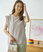 Jazzy-Jersey フリル袖Ｔシャツ