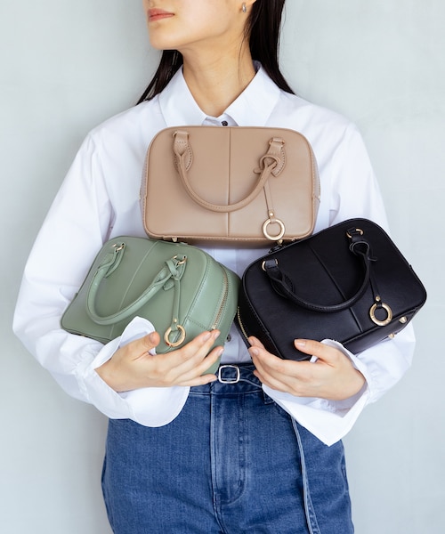 ショルダーベルト付き】ミニボストンバッグ｜クミキョクの通販｜&mall