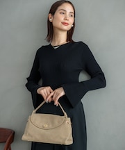 スエードライク トップハンドルバッグ