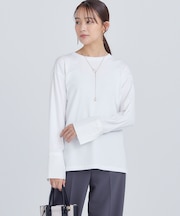 コットンベア天竺 カフス袖ロングTシャツ