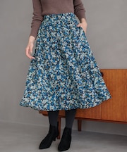 ニュアージュフラワープリント スカート