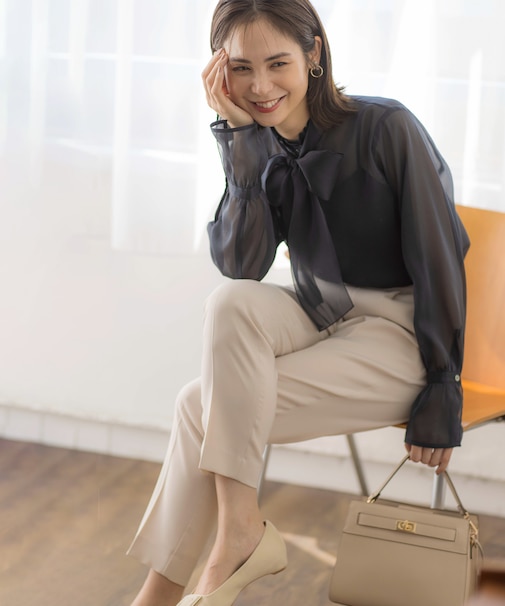 シャイニーオーガン ボウタイ付きブラウス