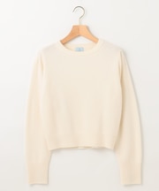 【アンサンブル対応可】ピュアカシミヤクロップド丈ニット