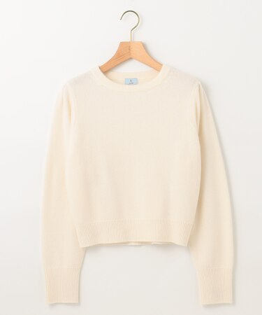 【アンサンブル対応可】ピュアカシミヤクロップド丈ニット