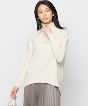 【手洗い可】ウールカシミヤミックス ロールネックニット