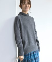 【手洗い可】ウールカシミヤミックス ロールネックニット