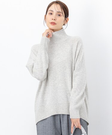 ウールカシミヤミックス ロールネックニット