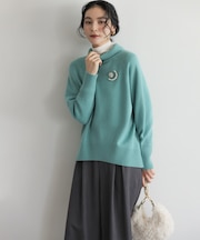 ウールカシミヤミックス ロールネックニット