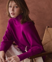 ウールカシミヤミックス ロールネックニット