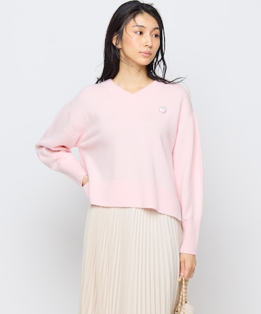 【8色展開・手洗い可】ウールカシミヤミックス Vネックニット
