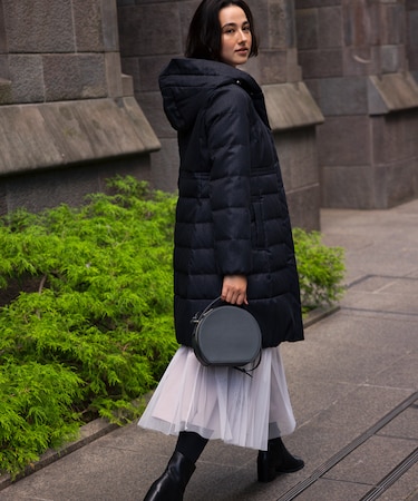 【洗える】ライトタフタロングダウンコート