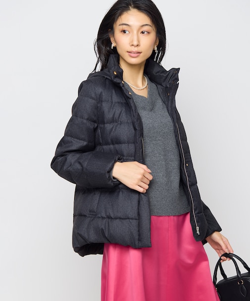 【洗える】ライトタフタショートダウンコート
