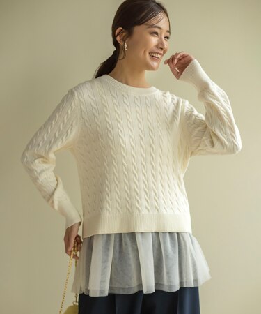 チュールレイヤードタンク