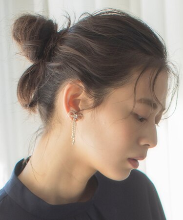 【好評につき追加販売】ダイヤレーンリボンイヤリング