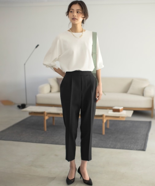 【ストレッチ・イージーケア】オシャクロス テーパードパンツ