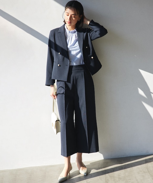 【ストレッチ・イージーケア】オシャクロス ガウチョパンツ