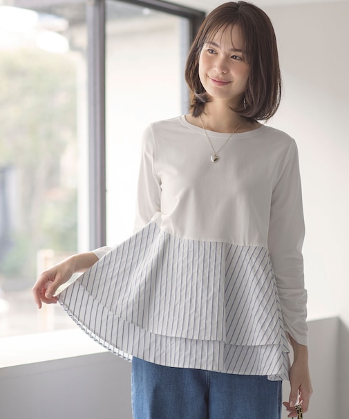 シャツコンビティアード ロングTシャツ