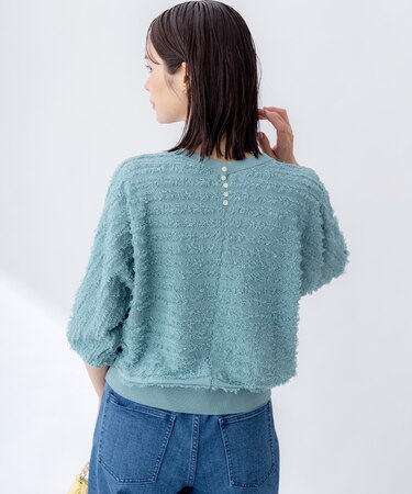 【WEB限定】カットジャガードドルマンスリーブ ニット