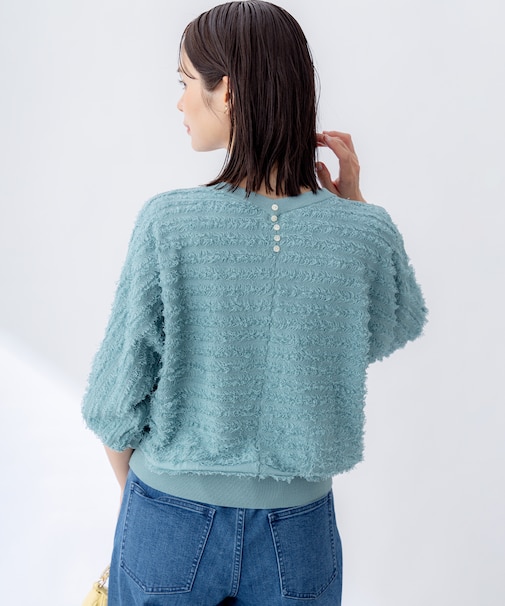 【WEB限定】カットジャガードドルマンスリーブ ニット