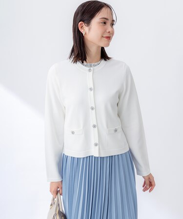 【WEB限定・接触冷感・UVカット】ビジューニット ジャケット