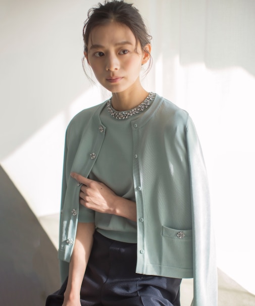 【WEB限定】ビジューニット ジャケット