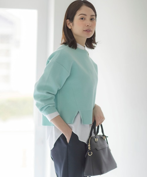 【極美品】24SS NOBLE スウェットライクニットプルオーバー 極美品＊ノーブル NOBLE【24AW】スウェットライクニットプル