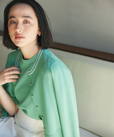 フラワーメタル ニット カーディガン