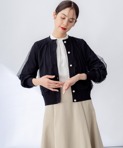 【WEB限定】チュールニット ブルゾン