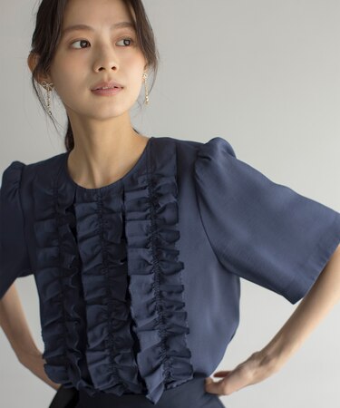 【WEB限定】ヴィンテージジョーゼットフリル ブラウス