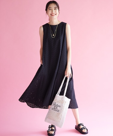 【WEB限定・新色追加】エンブロイダリーレースノースリーブ ワンピース