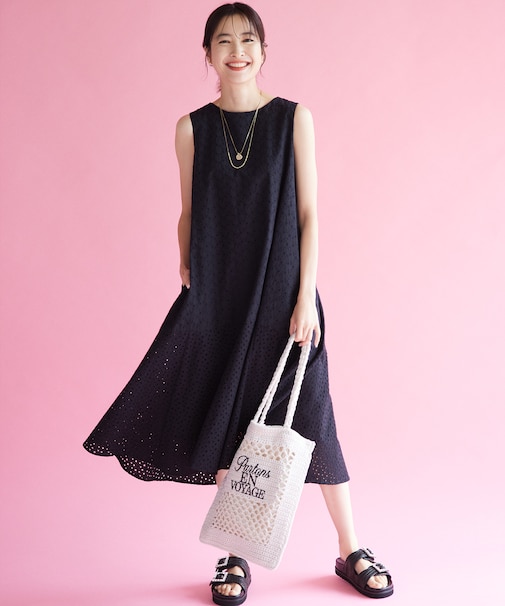 【WEB限定・新色追加】エンブロイダリーレースノースリーブ ワンピース