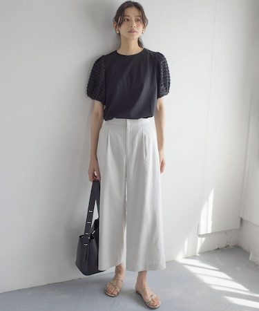 リネンレーヨンワイド パンツ