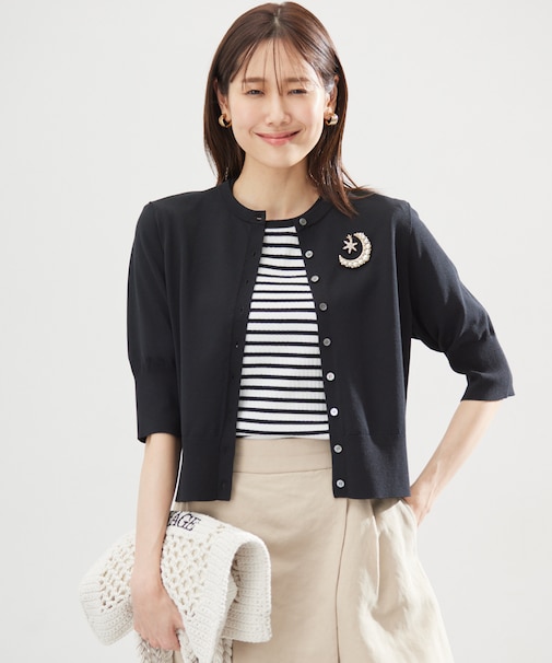 ドライタッチ 5分袖カーディガン