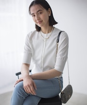 ドライタッチ 5分袖カーディガン