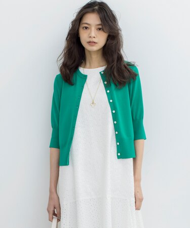 ドライタッチ 5分袖カーディガン