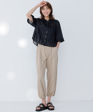 ポリエステルレーヨンツイル パンツ