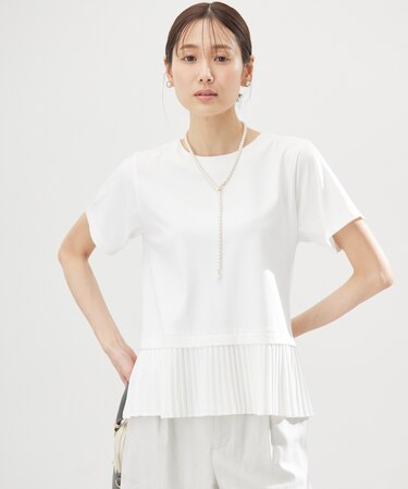 クールプレーティング天竺プリーツ カットソー