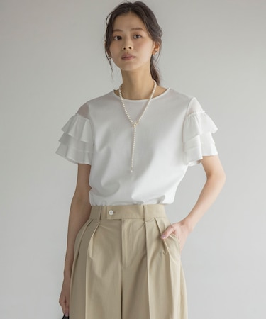 コットンポンチシアースリーブ ブラウス