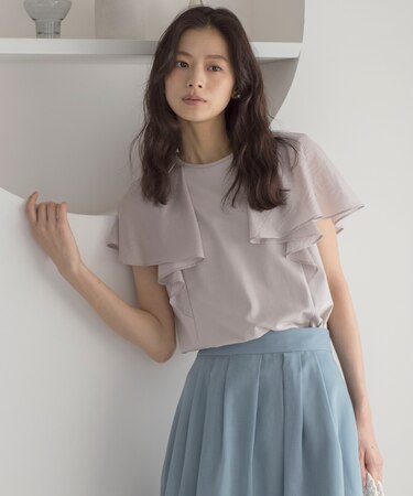 コットンポンチケープライク ブラウス