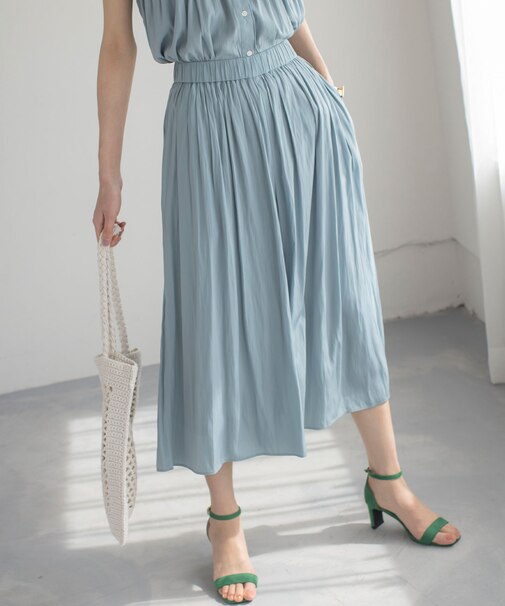 【春夏のNEWカラー登場】ギャザーライトデシン パンツ