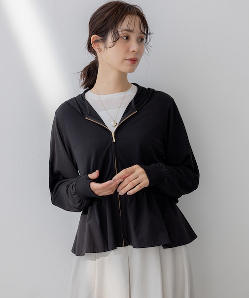 【UVカット・接触冷感・WEB限定】ラッシュガード ペプラムパーカー