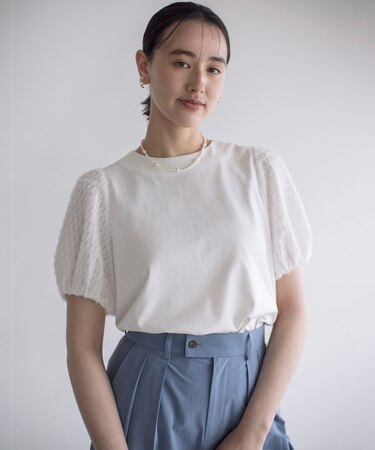 華感コンビネーションスリーブ カットソー