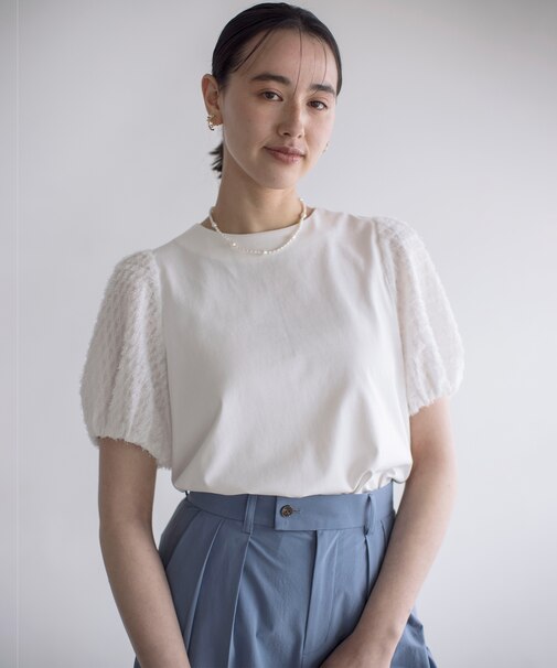 華感コンビネーションスリーブ カットソー