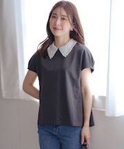 【2WAY】レース襟フレンチテリー カットソー