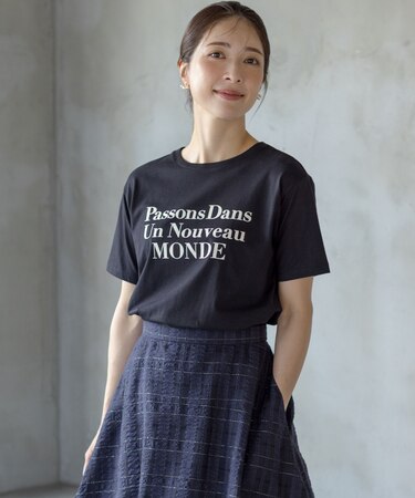 【綿100％】フロッキープリント Ｔシャツ
