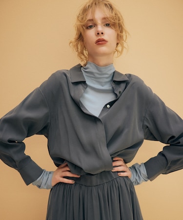 【UVケア】バウンディングシャーティングカシュクール ブラウス